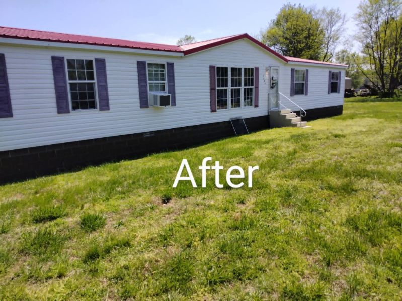 Before and after House Washing