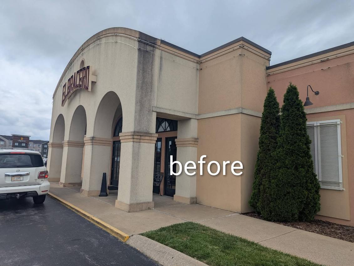 Before and after Commercial Pressure Washing
