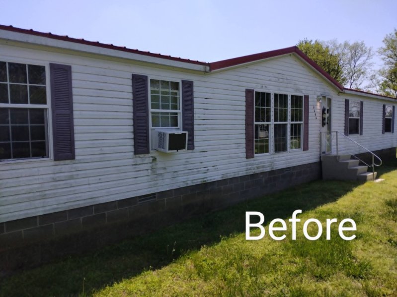 Before and after House Washing